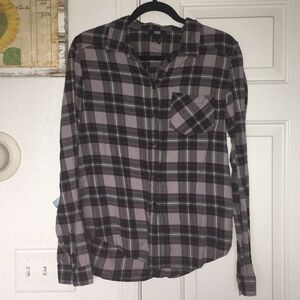 PAIGE Plaid Button Down Shirt - Purple
